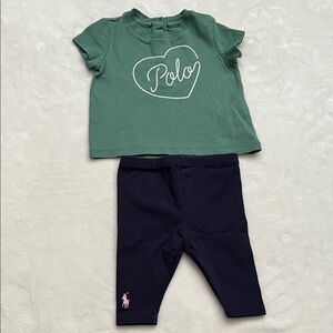 Polo by Ralph Lauren Green and Navy Kids Matching Set